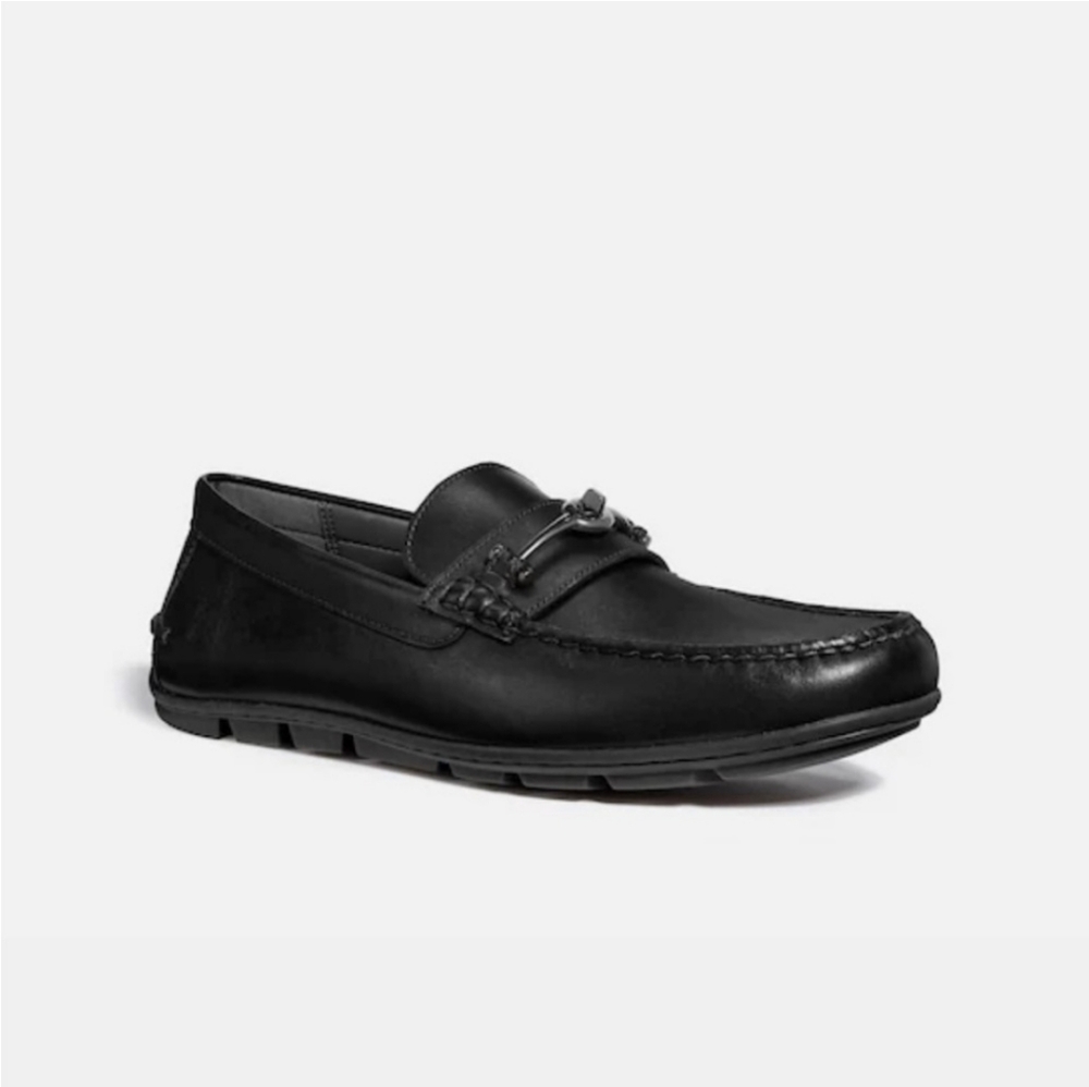 Coach Men's Black Leather Loafers